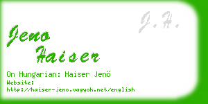 jeno haiser business card